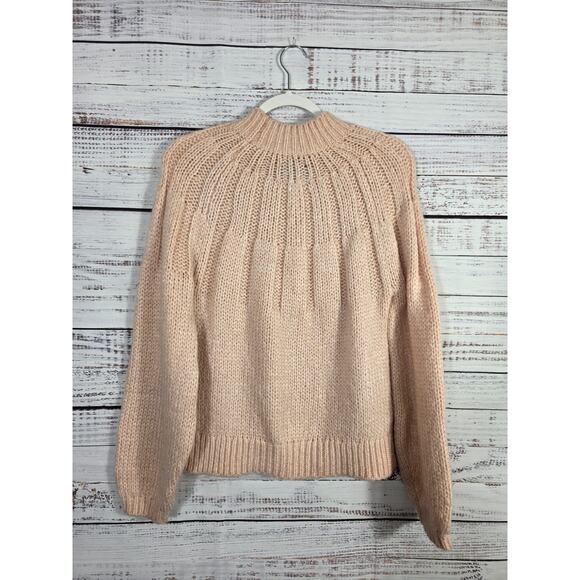 Abercombie and Fitch Sweater Women's Medium Pink Knit ribbed - Picture 2 of 6